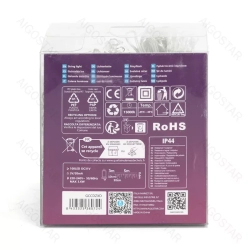 Niskonapięciowe lampki choinkowe sople 100led fala, Ciepła biel 5m